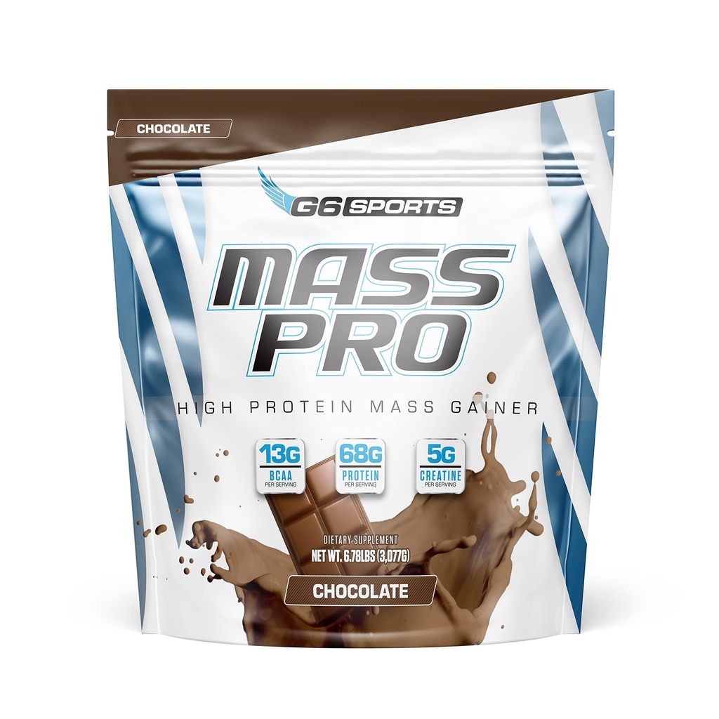 G6 Sports Nutrition Mass Pro High Proteine Mass Gainer (64g Proteina, Avocado Powder, Nuca de cocos Pudră de ulei, MCT Pudră de ulei)