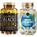 Maju Superfoods 4-in-1 Sea Moss Capsule şi Black Seed Oil Capsule Bundle