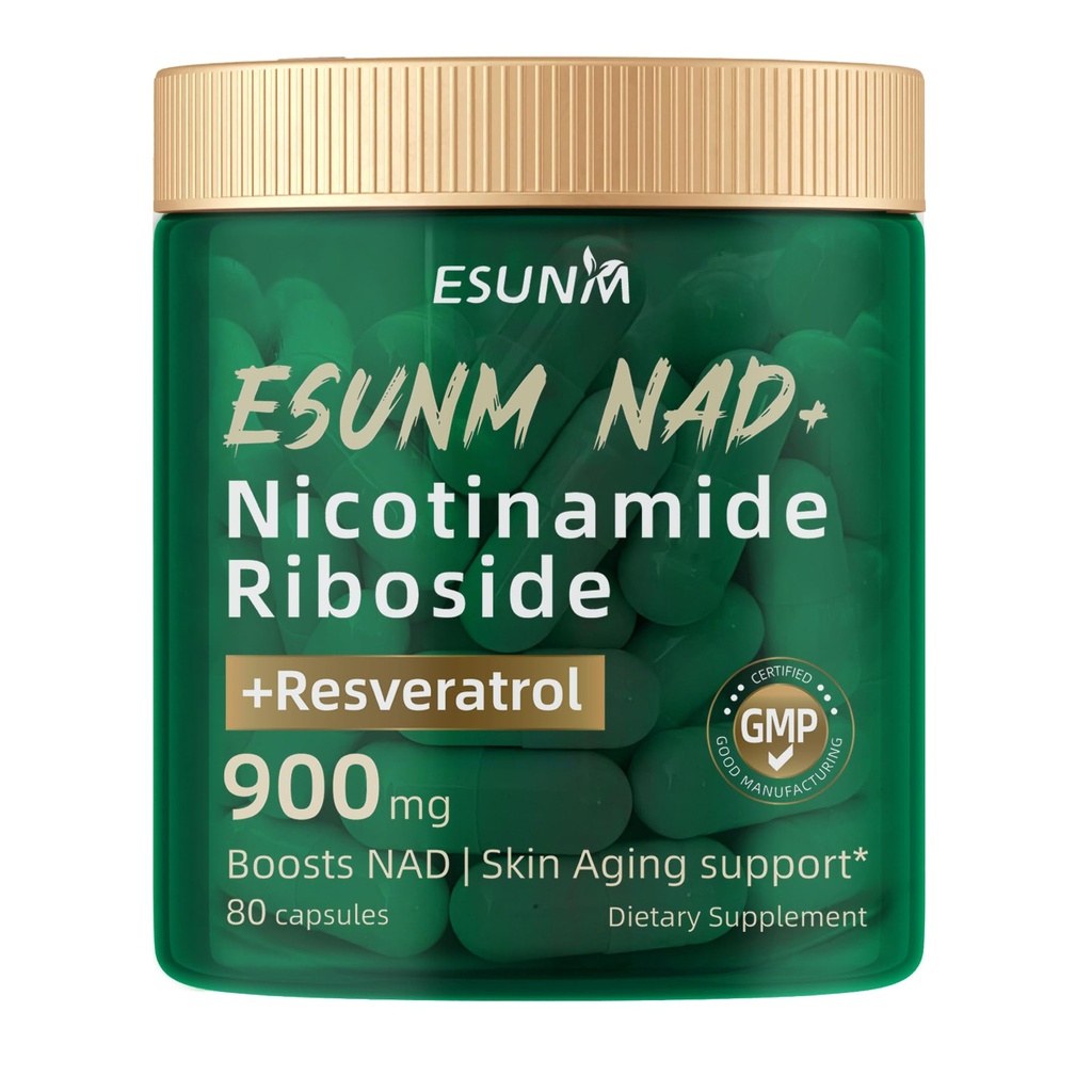 Nicotinamidă Ribozidă 900mg, Suplimentul NMNH Resveratrol Suplimente nutriţionale, Supliment pentru Anti-Aging, Energie, Focus - 80 Capsule