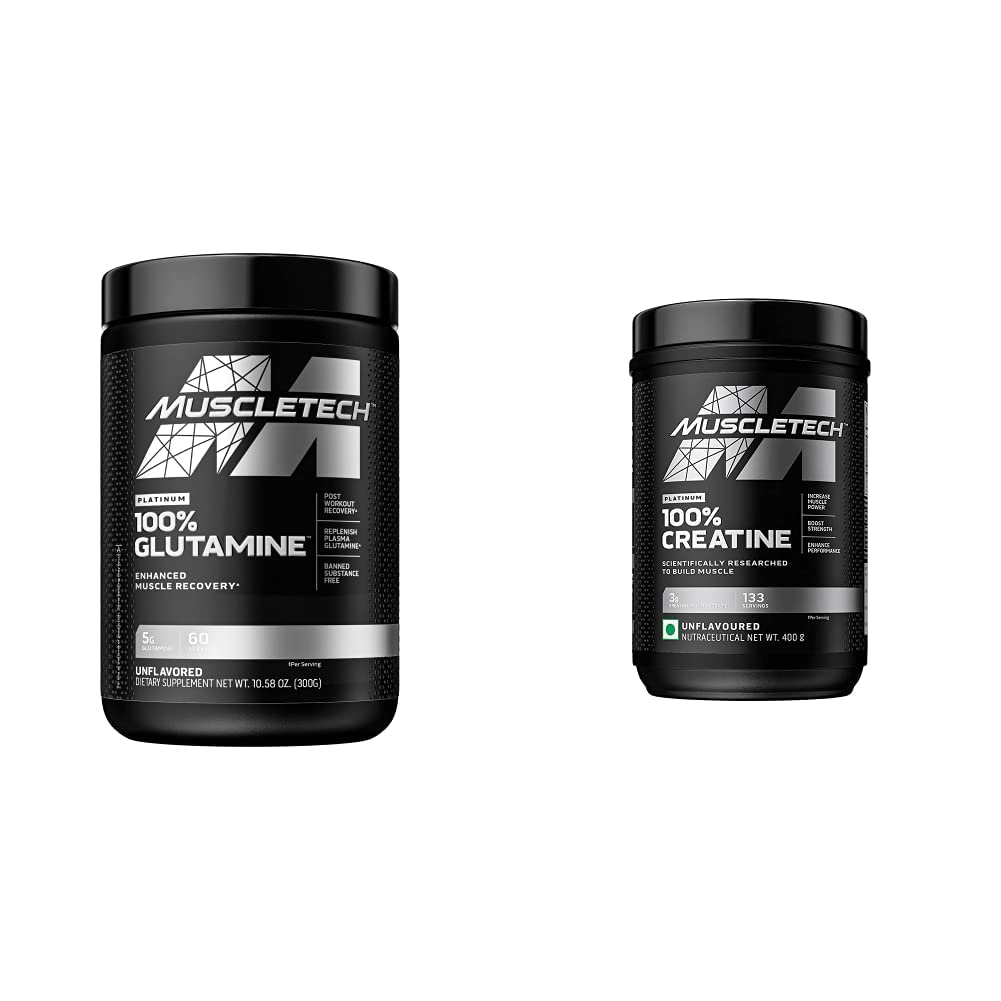MuscleTech Creatină Monohidrat pulbere Platinum Pure Micronized musculare recuperare + Builder & owder 100% Pur L Glutamina pulbere