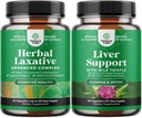 Bundle de capsule laxative din plante cu Probiotice si Milk Thistle supliment de suport pentru ficat - Natural Colon Detox Sistem de suport digestiv - Suplimentul de ficat din plante cu Silymarin lapte