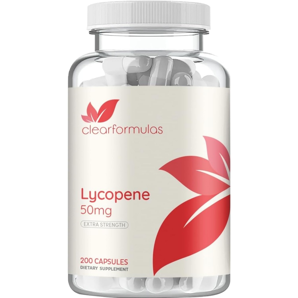 Licopen pe bază de tomate supliment - Licopen 50 mg fără putere Super-GMO Antioxidant și Carotenoid Heart și Prostate Health Supplement for Men - Made in a cGMP US Lab (200 Servings)