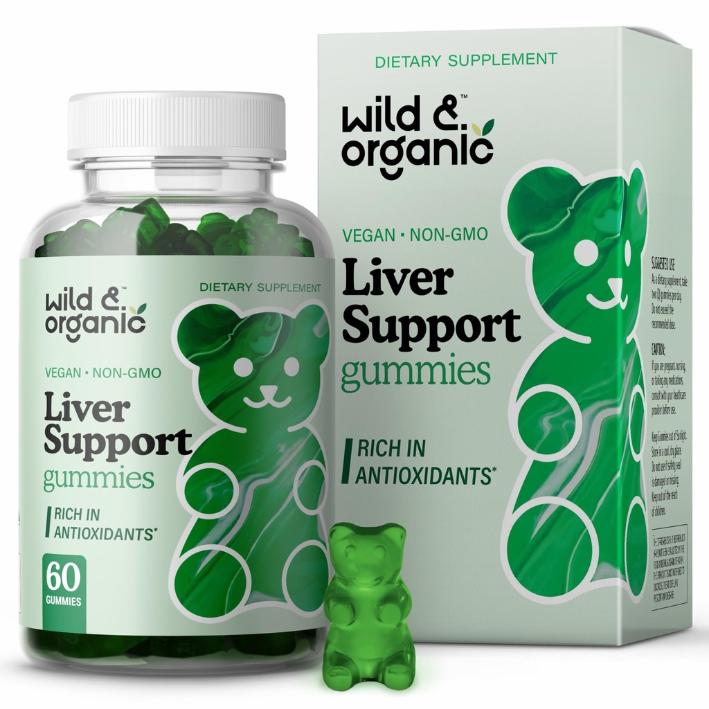 Salbatice si organice de sprijin pentru ficat Gummie - Mulgemi de lapte Thistle, Dandelion Root Extract pentru ficat Cleanse Detox - 60 Silymarin Milk Thistle Gummies - Vegan, Non-GMO Herbal Supplement.