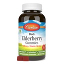 Carlson - Gume negre de soc, cu vitamina C & Zinc, suport imunitar, 120 gume