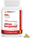 BergaMet Citrus Bergamot SuperFrut PRO+ Supliment, 200:1 Extract, 1350 mg, 80% Polifenoli, extract de frunze de măsline, 47% BPF, World's Strongest, 90 capsule, susținut de studii clinice, Made in the USA