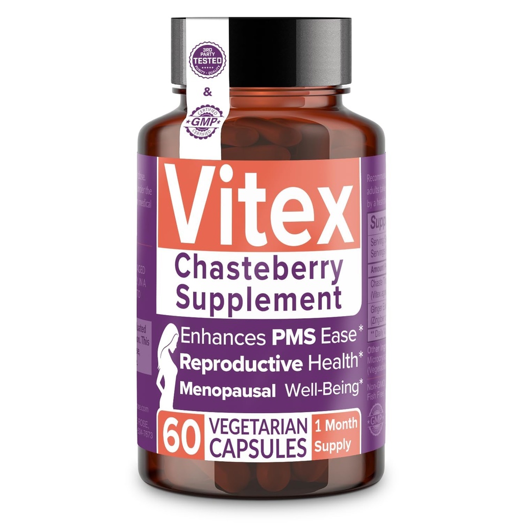 Intimate Rose Vitex Chasteberry Supliment pentru femei, 1000 mg - Chaste Tree Berry pentru echilibru hormonal, Fertility & PMS Support, Regulamente Cicluri - 60 capsule
