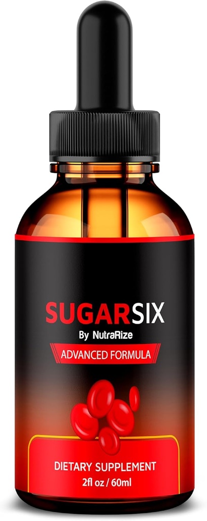 NutraRize SugarSix Drops, Oficial Sugar Six Liquid Form, All Natural Support for Stabil and Healthy Levels, Premium Dropper to Mentine Good Circulation, Sugar Six Review (30 Servings)