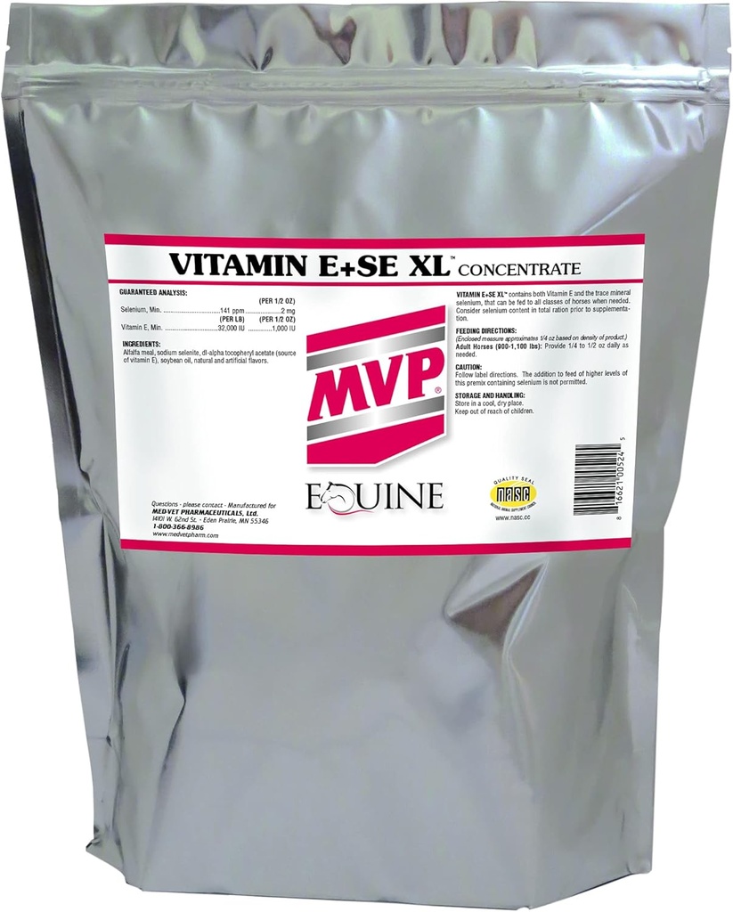 Vitamina E/SE XL (10lb) Formula concentrată pentru a sprijini funcția musculară sănătoasă la cai