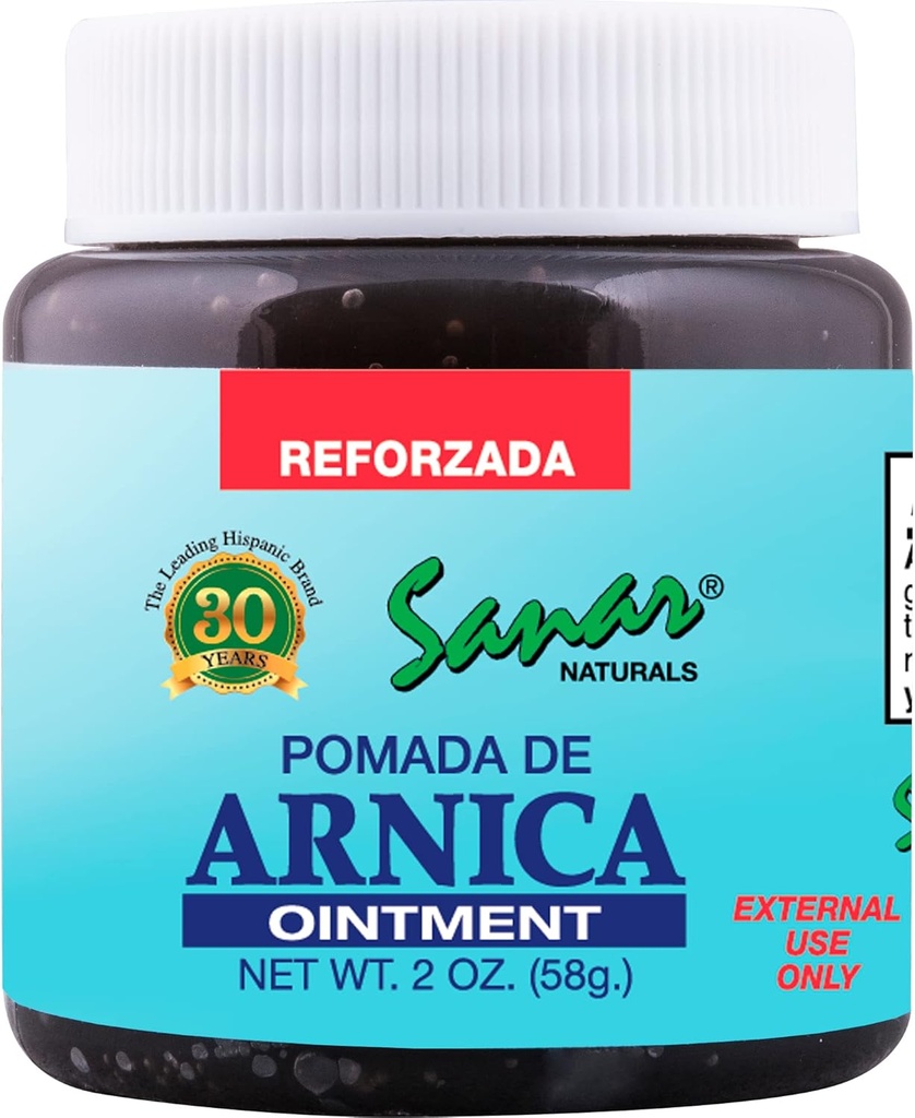 Sanar Naturals Arnica Dark Ointment Relief, 2 oz - Acţiune rapidă pentru comun, Back, Neck, Genunchi, Mână, Picior, şi mai mult, Mărime de călătorie