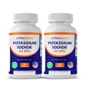 Iod de potasiu vitamatic 65 mg per Serving - 60 comprimate - Suport tiroidian - Pastile KI (60 Count (Pachet de 2))