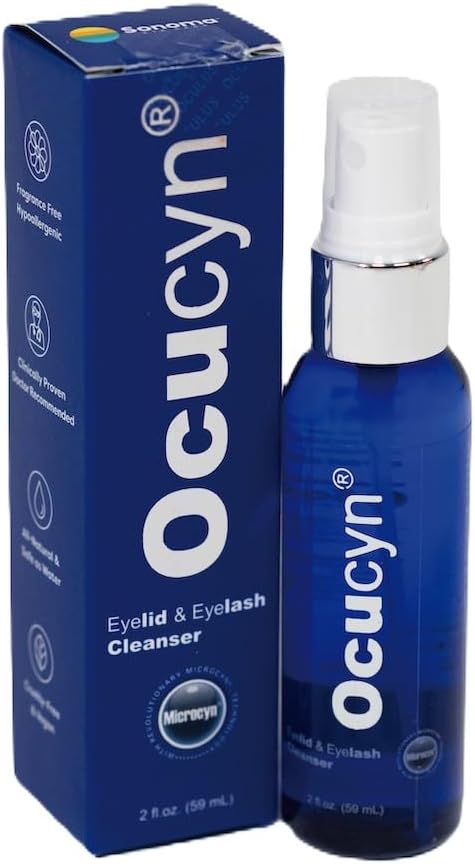 Ocucyn Daily Eleid Cleanser, All-Natural şi Pure Hypochlorous Acid Spray Ușor curăță Eyelids, Tratamentul Blefarita Simptome, Ochi Uscat, Iritație Ochi, Ideal pentru utilizare în fiecare zi.