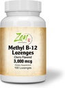 Cel mai bun Metholat b12 Vitamina & B12 cu supliment de acid folic - cu vitaminele B-6, Acid folic, Biotin - Suport Sanatate cardiovasculara, Sistem imunitar sanatos, Functia Brain & Nervi - 100 Lozenge