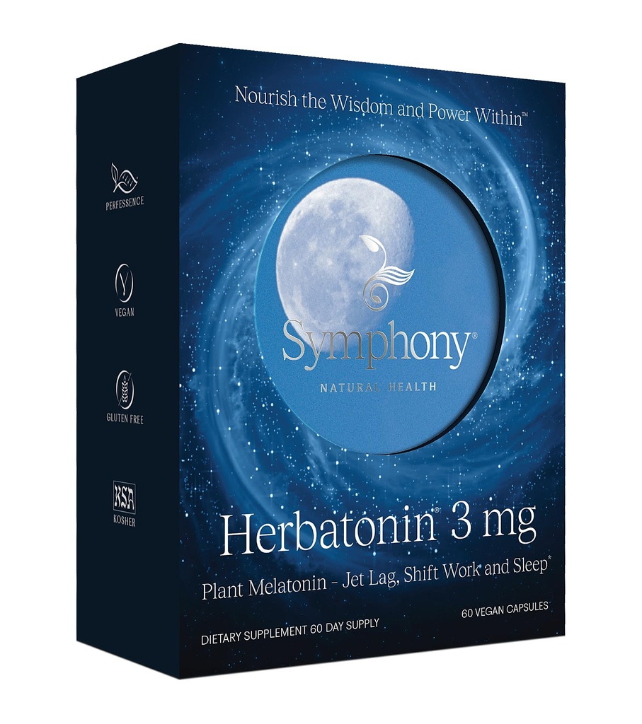 Herbatonin 3mg - Singura planta naturala Melatonina ciclu de somn natural, corp ceas și Circadian Rhythm sprijin pentru Jet Lag, 60 capsule Vegan (60 zile de aprovizionare)