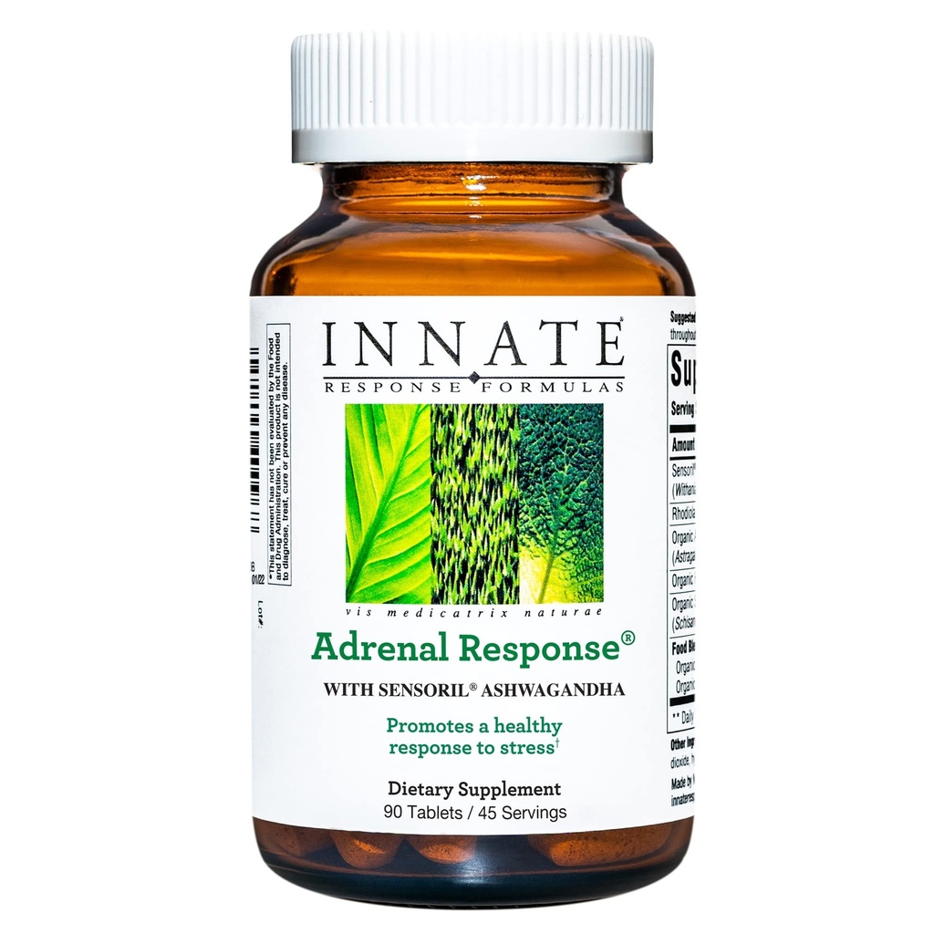 Formulari de răspuns INATE - Suplimentul de răspuns suprarenal Herbal - cu Ashwagandha - Promovează răspunsul optim la stres - non-GMO, vegetarian, și fabricate fără 9 Allergens alimentare - 90 comprimate (45 Servings)