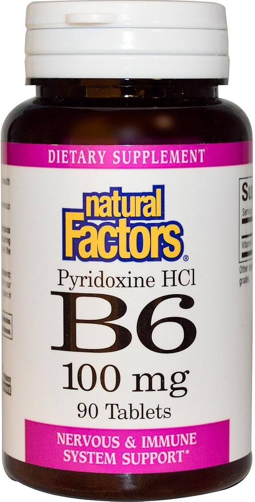 B-6 Pyridoxine HCL 100mg Factori naturali 90 Taburi