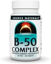 Sursa Naturals B-50 Complex, susține producția de energie* - 50 comprimate