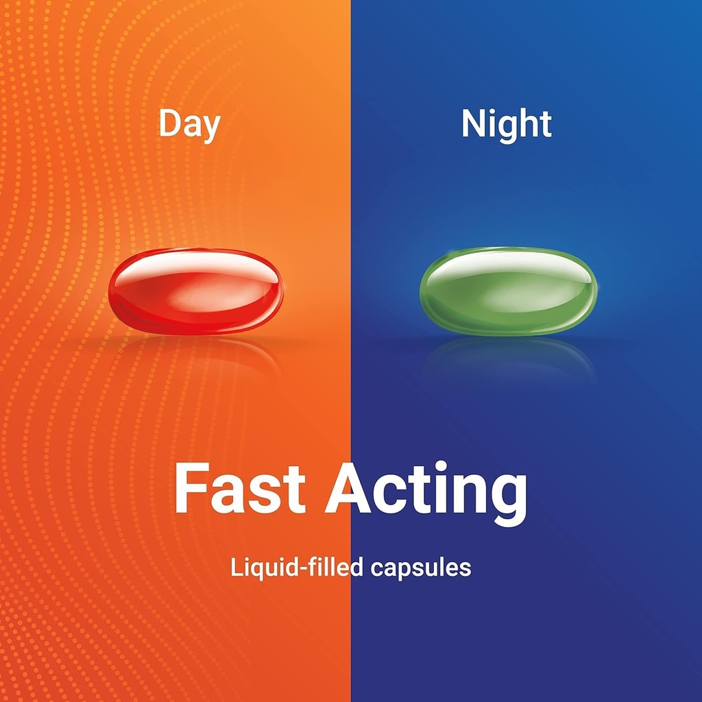 AXIV zi și noapte rece & medicament gripal Combo Pack Softgels, zi și noapte de ajutor pentru dureri de cap, febră, dureri de gât Sore, dureri minore, & tuse, 72 Softgels