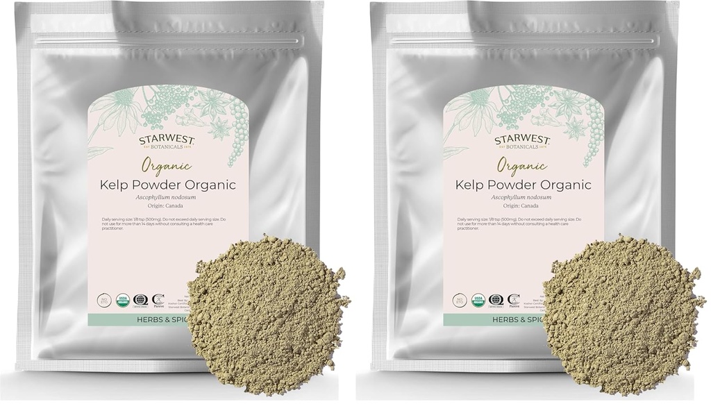 Starwest Botanics Organic Kelp Powder, 16 Ounce (Pachet de 2)