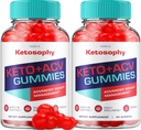 (2 ambalaj) KetoSophy Keto ACV Gummies - avansat pierdere în greutate KetoSophy Keto Plus Gummies Apple Cidru Oțet KetoSophy ACV Gummies Management greutate Supliment alimentar Recenzii Bărbați Femei (120 Gummies)
