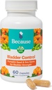 Deoarece Bladder Relief Supliment cu extract de semințe de dovleac - 60 capsule (1 flacon) - ajută la reducerea urgenței și a frecvenței, susține muschii puternic Pelvic Floor, Vegan & Non-GMO, Made in the USA