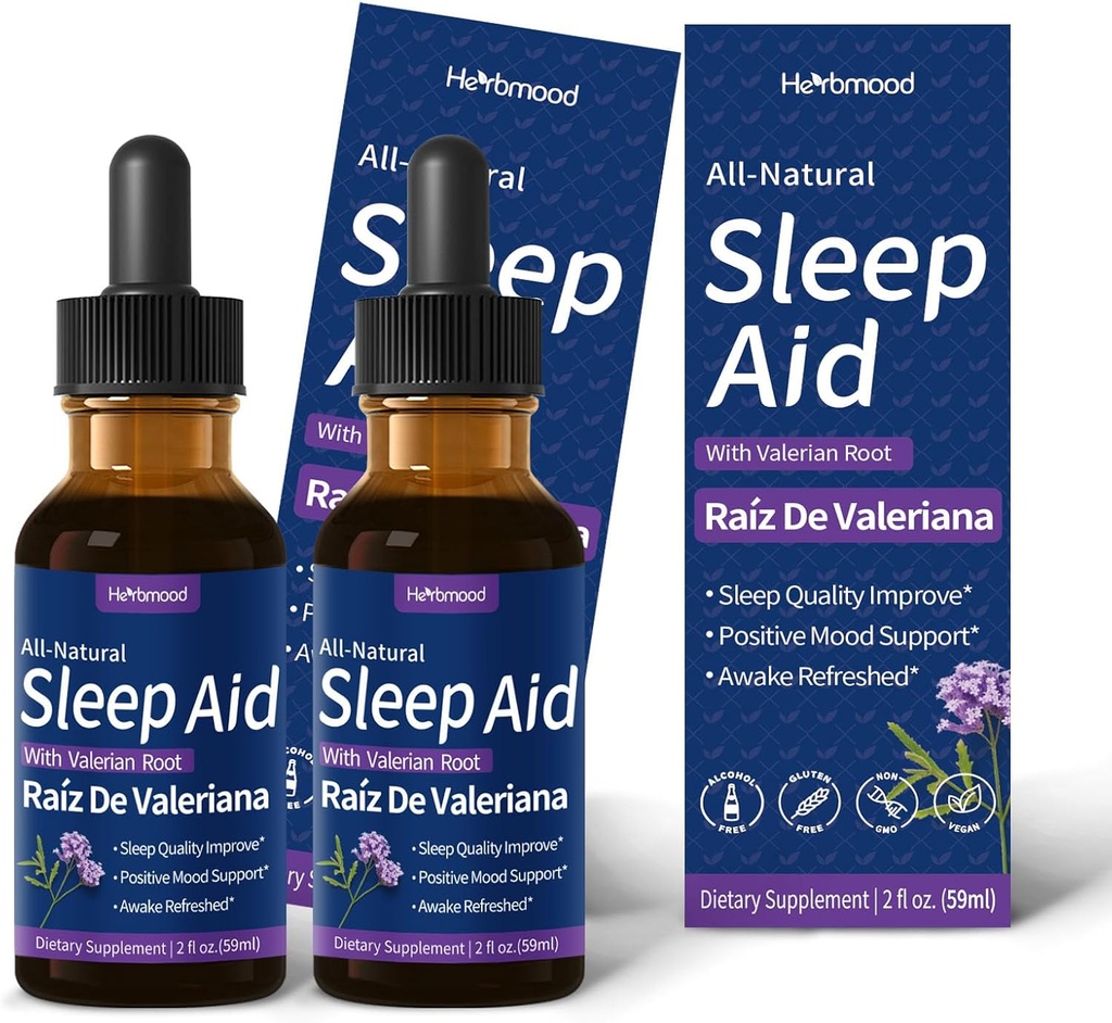 Sleep Support Drops, Gotas de Manzanilla y Flor de Jamaica y Valeriana para Dormir, Nature Herbal Extract lichid pentru somn adânc. 4oz
