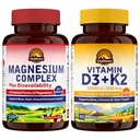 Vitalitown Magneziu Complex & Vitamina D3 K2 Bundle (Pachetul de 2) 