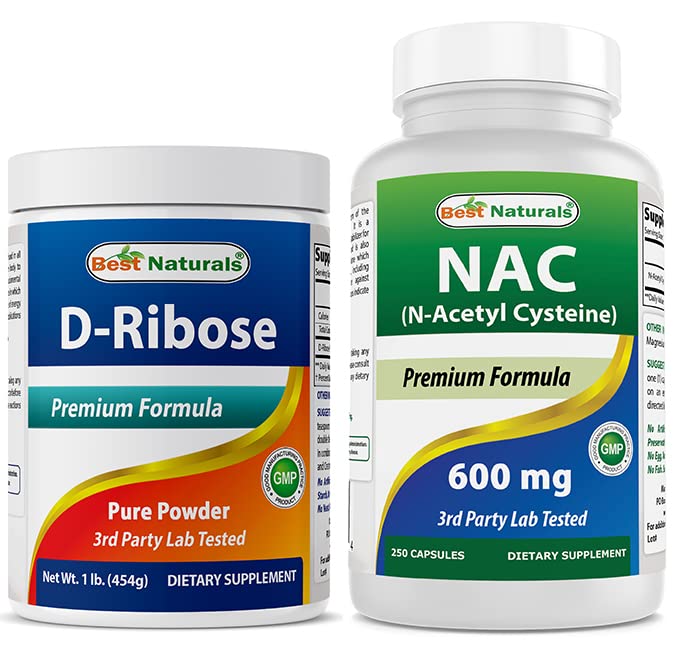Cele mai bune naturale D-Riboză pulbere 1 Lire & NAC 600 mg