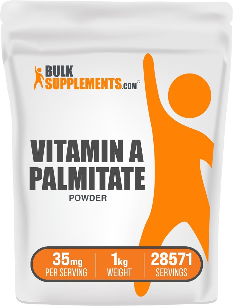 BulkSupplements.com Vitamina A Palmitat pulbere - ca Retinol Palmitat, Vitamina Un supliment pentru Immun & Eye Support - Gluten gratuit, 35mg per Servire, 1kg (2,2 lbs) (Pachet de 1)