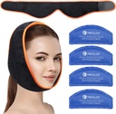 Face Pack Ice Wrap pentru TMJ, Dinți Înțelepciune, cu 4 Reutilizabile Hot Frig Terapie Gel Packs, Durere Relief pentru Chin, Cap, Jaw, Chirurgie orală și facială, Implante dentare