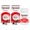 Feosol original Supliment de fier tablete, non-heme 325 mg sulfat feros (65 mg fier elementar) pe pilula, 1 pe zi, 4 luni de aprovizionare, pentru energie și sistemul imunitar suport (120 ct ambalaj de 2)
