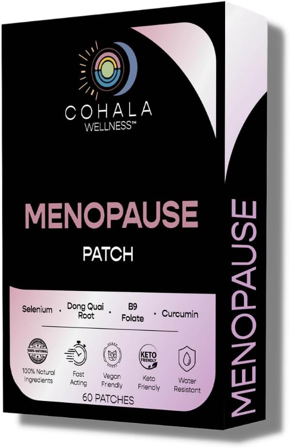 Menopause Relief Patch (60 zile de aprovizionare) - Dong Quai Root, Seleniu, Curcumin, Folate - 60 patch-uri