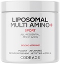 Codaj Liposomal Multi Amino Powder Supliment - BCAA & EAA Supliment toate 9 Aminoacizi esențiali, Aminoacid ramificat-Can, Antrenament Pre & Post, Nearomat, Livrare lipozomala, Non-GMO, 6.15 oz