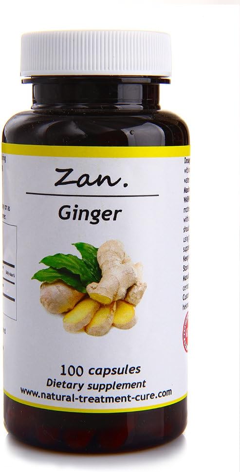 Hekma Center Pure Ginger Root - Zingiber Officinalis - 100 capsule reduce greata - Vegan