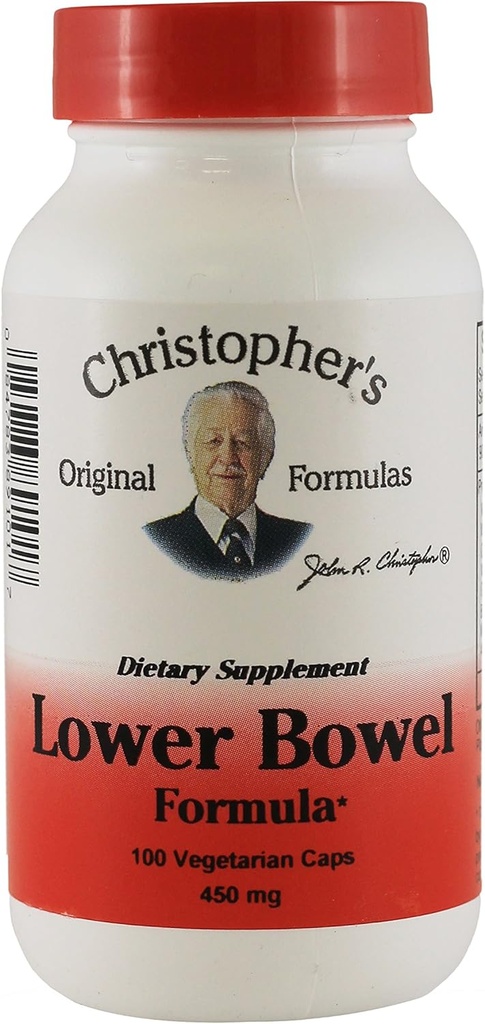 Dr Christopher's Lower Bowel Formula Vegetarian 100 Capsules 450 mg (Pachet de 2)