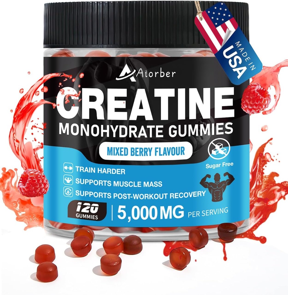 Creatine Monohidrat Gummies for Men and Women, 120 Count