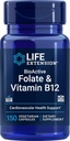 Extensie de viaţă BioActive Folate & Vitamina B12, 150 Capsule vegetariene - Non OMG, Gluten Supliment gratuit