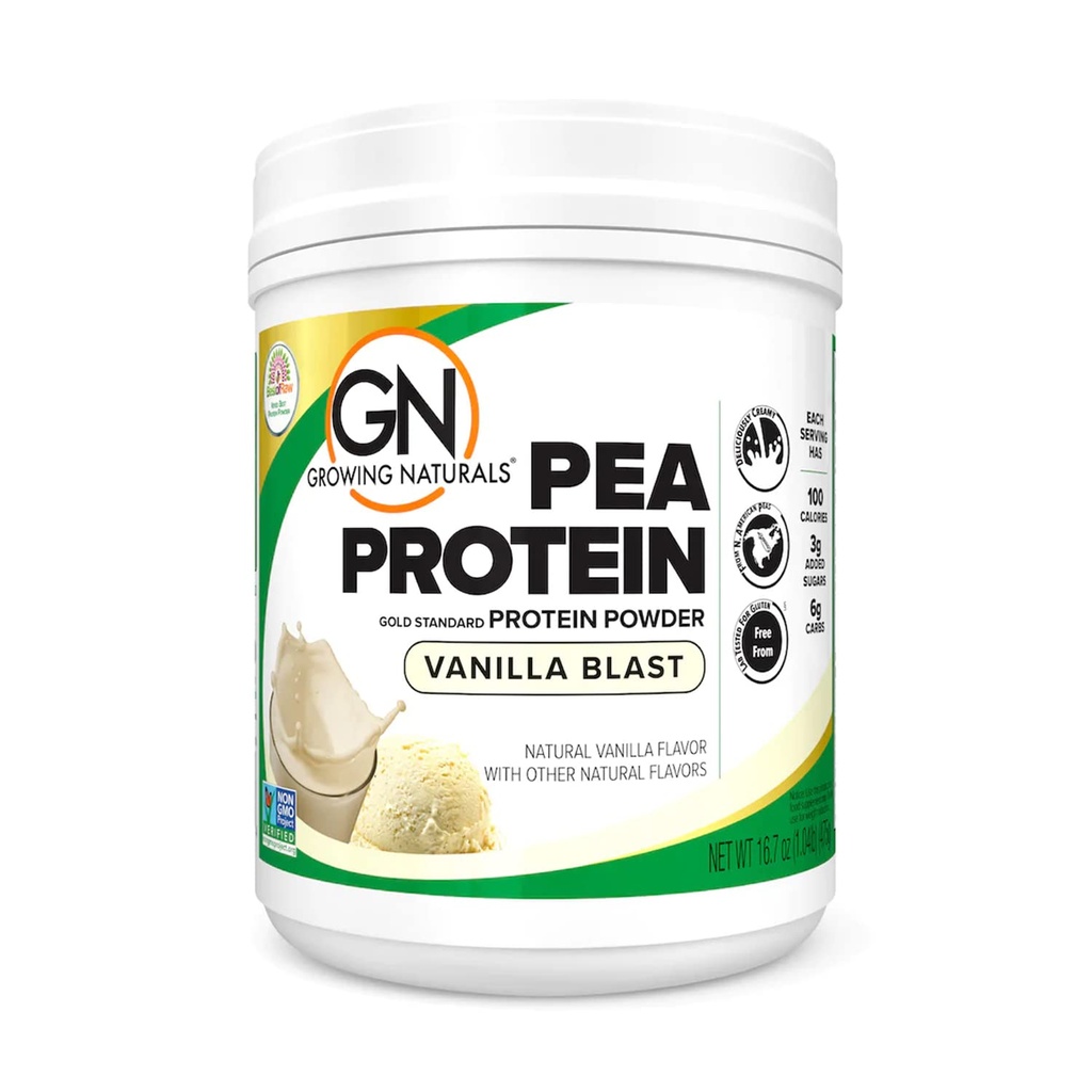 În creștere Naturals Pea Raw Proteine Powder, Vegan Plant based Proteine, BCAA, Low-Carb, Low-Sugar, Vanilla Blast, 1 Pound (Pachet de 1)