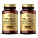 Solgar Vitamina D3 (Cholecalciferol) 10 mcg (400 UI) - 100 Softgels, Pachet de 2 - Ajuta la mentinerea sanatoasa a oaselor si a dintilor - Suport pentru sistemul imunitar - Non-GMO, Gluten Free, Dairy Free - 200 Total Servings