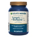 Suplimentul Turmeric Minune al naturii cu BioPerine - Complex Turmeric de Absorbţie îmbunătăţit 500mg cu BioPerine 5mg pentru funcţie comună, mobilitate şi confort, 90 Capsule Turmerice vegetariene
