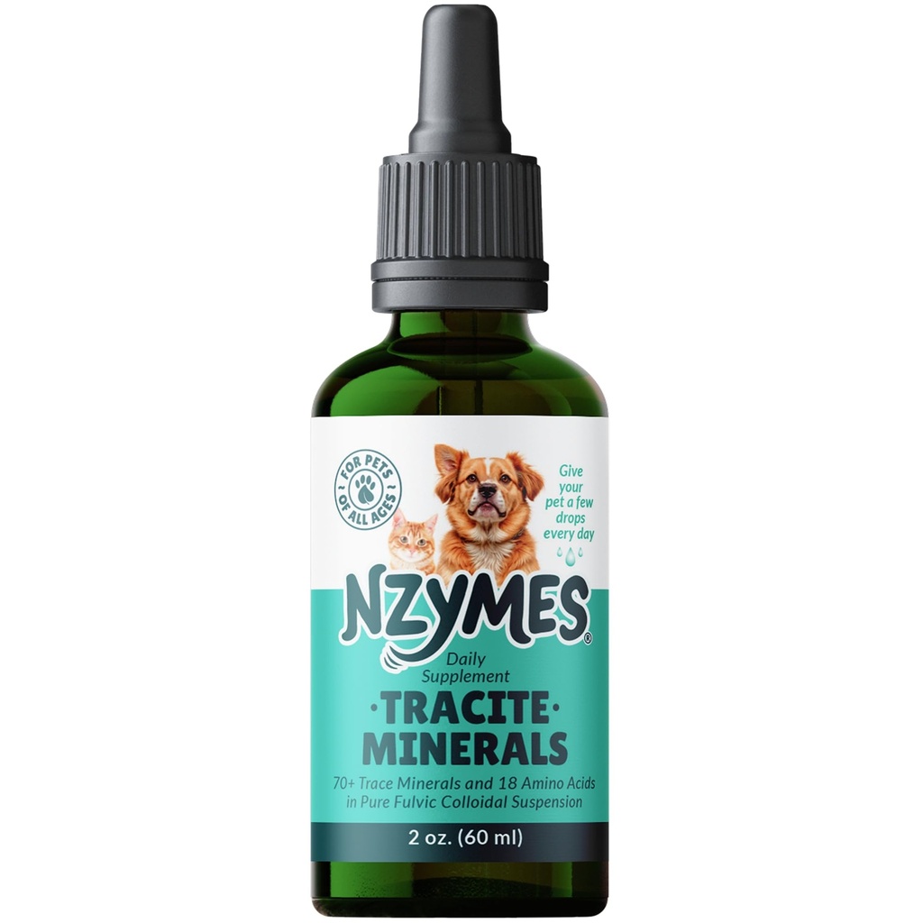 Nzymes® Tracite Minerale pentru animale de companie - Acid fuzenic, acid humic şi urme de fier picături minerale şi aminoacizi pentru energie ATP, şi Digestive Health - Made in the USA