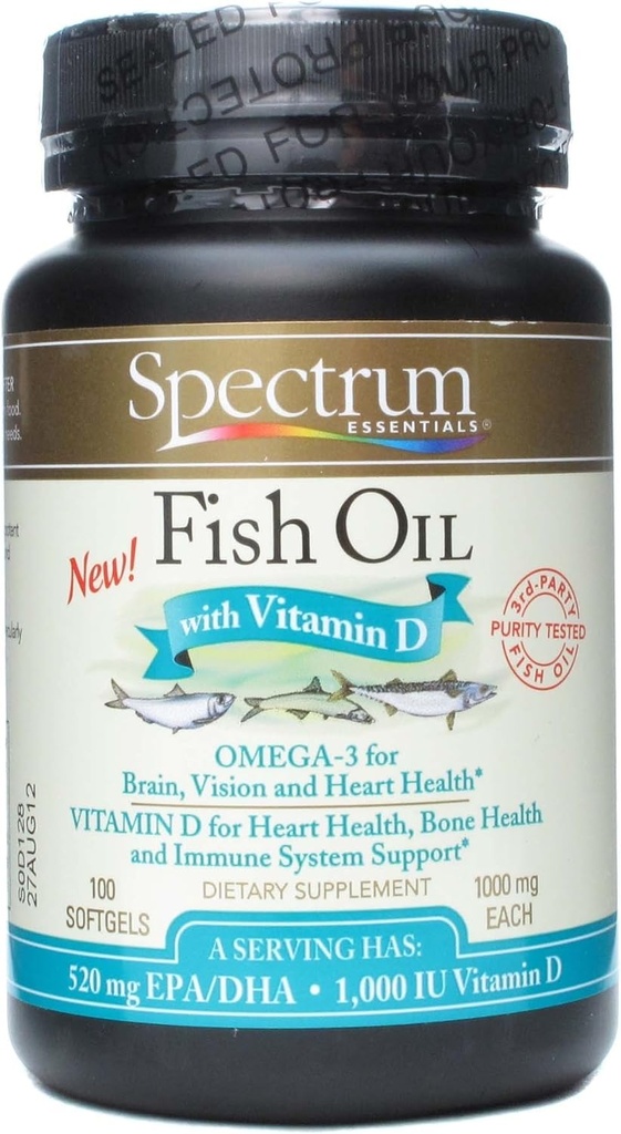 Spectrum Essentials Fish Oil, 1000 mg, 100 Softgels