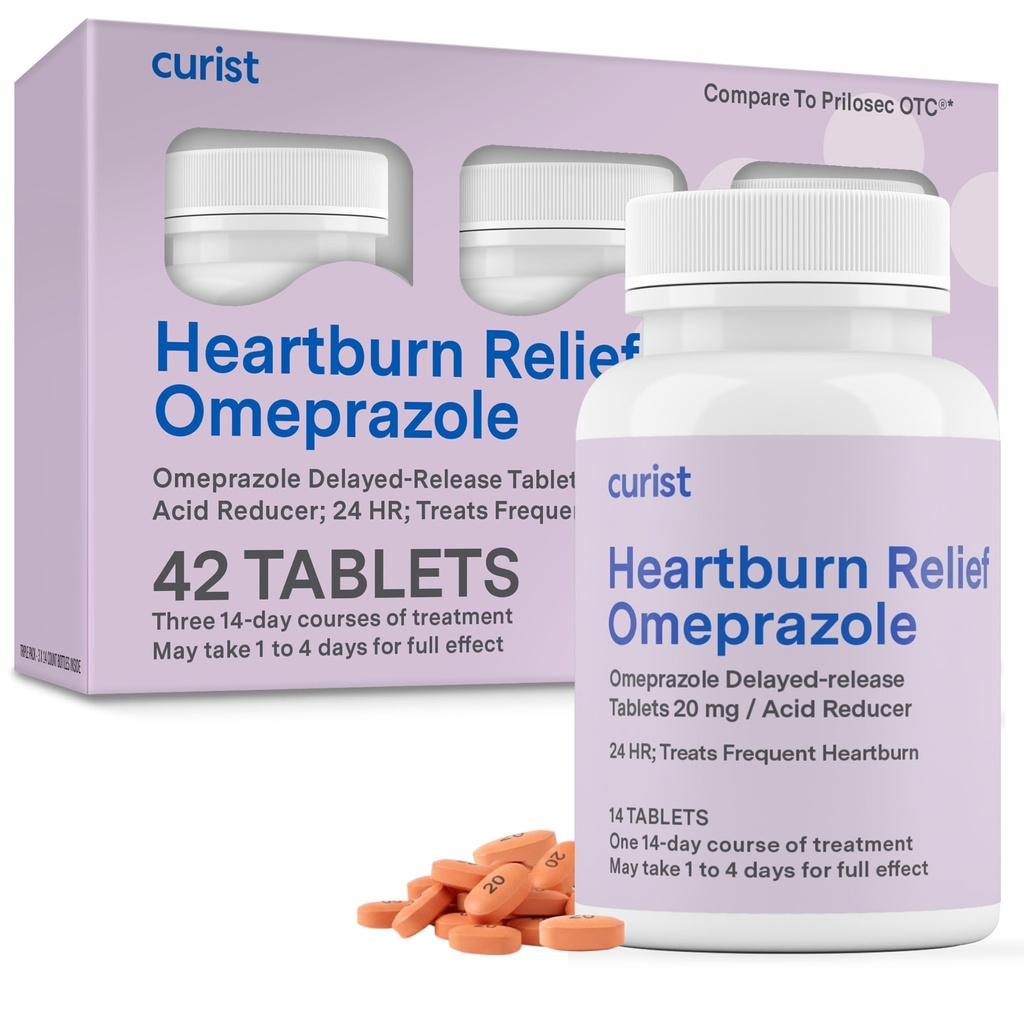 Omeprazol 20 mg comprimate - 42 comprimate cu eliberare întârziată - Acid Reflux medicament pentru ameliorarea arsurilor la stomac