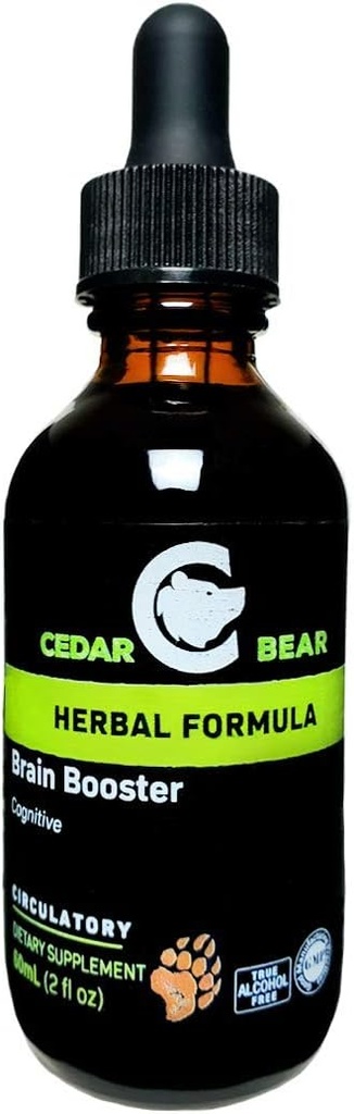 Cedar Bear Brain Booster un supliment de plante lichide Acesta este un suport de memorie şi vitalitate 2 Fl Oz