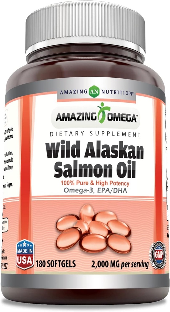 Amazing Omega Wild Alaskan Salmon Oil Supplement 