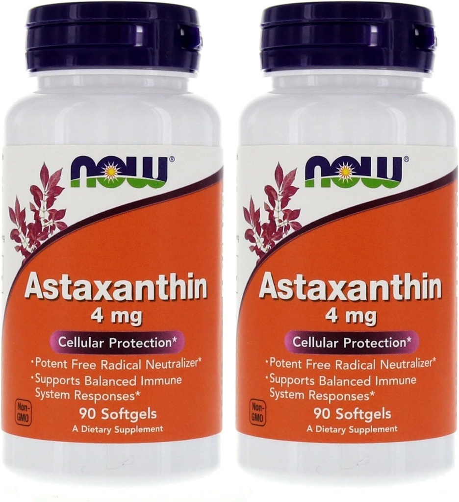 Astaxantină 4mg 90 Softgels (Protecţie celulară) (Pachet de 2)