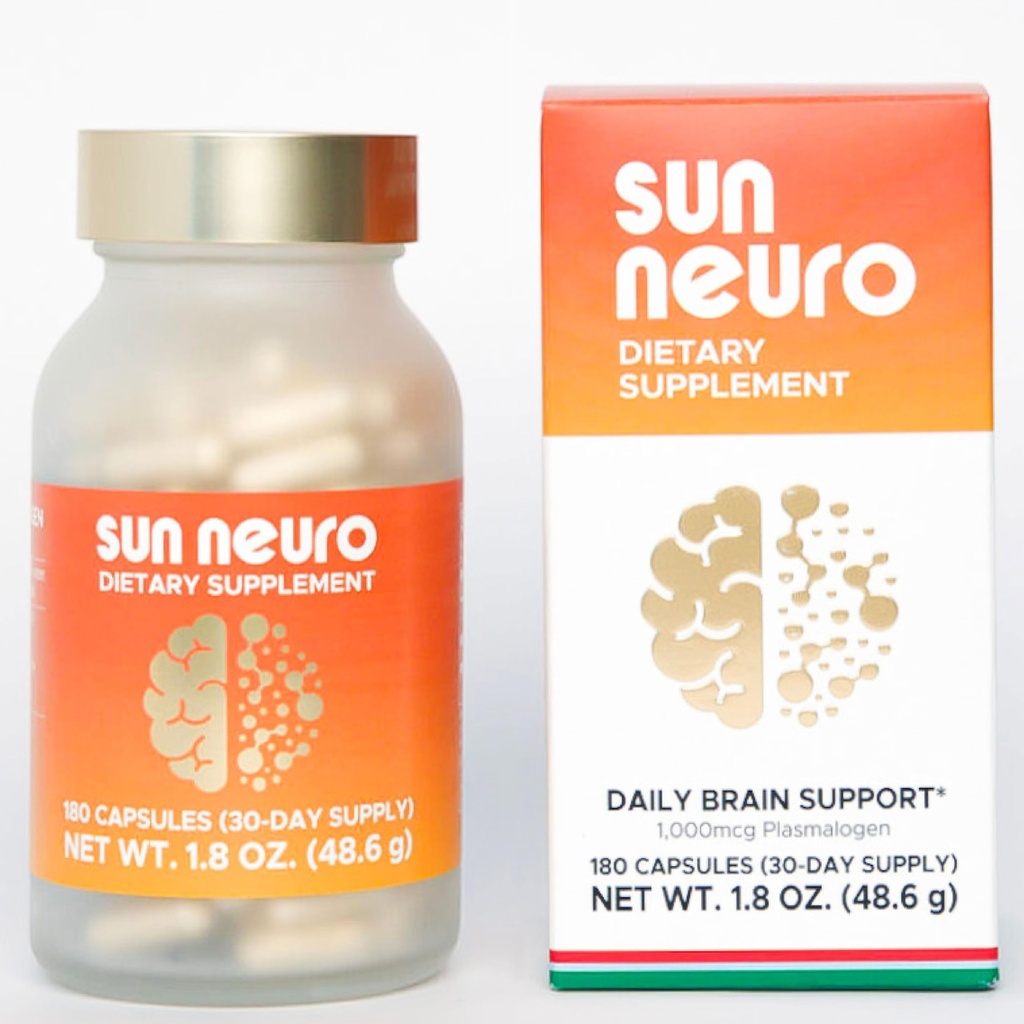 Sun Chlorella Sun Neuro Nootropic Creier Supliment - Daily Memory Concentration & Focus Supliment pentru femei și bărbați - Natural Plasmalogen Boost de Ananas de mare - 180 Capsule