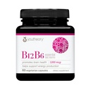Youtheory B12B6 - Vegan Vitamina B6 & Vitamina B12 - Oferte Brain Health, Energy & Imunity Support* - Dairy, Soy & Gluten Free - 60 Capsule vegetariene