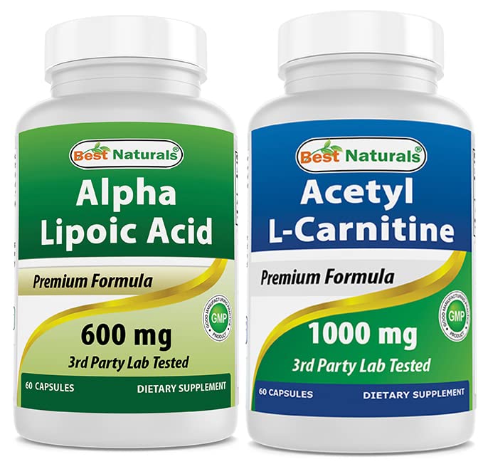 Cel mai bun naturals Alpha Acid lipoic 600 mg & Acetil L- Carnitină 1000 mg