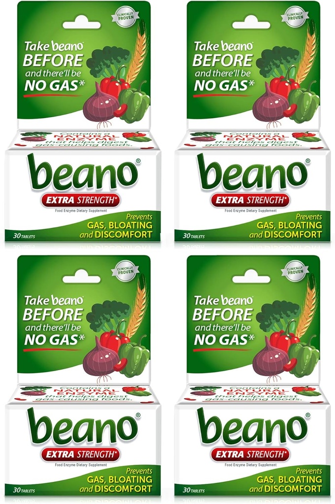 Beano Ultra 800, Prevenţia gazelor şi Suplimentul enzimatic digestiv, 30 CT, 4 ambalaj