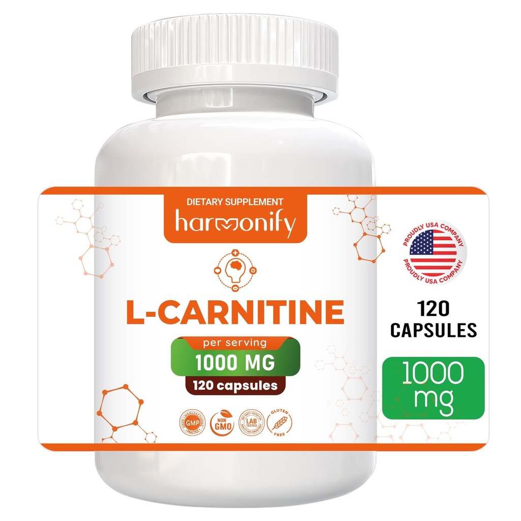 L Carnitina Supliment 1000 mg per Servire, 120 Capsule vegetariene & formă pură, 60 Serviri